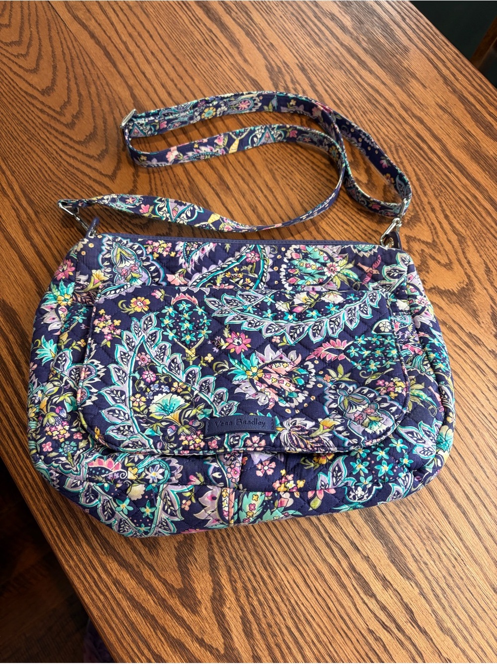Vera Bradley Purple Floral Paisley Quilted Crossbody